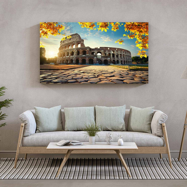 Quadro Decorativo Tela Canvas Paisagem Coliseu No Outono - 20