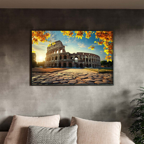 Quadro Decorativo Tela Canvas Paisagem Coliseu No Outono Com