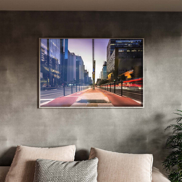 Quadro Decorativo Tela Canvas Urbanismo Av Paulista Com Moldu