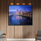 Quadro Decorativo Tela Canvas Urbanismo Blue City Com Moldura