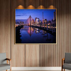 Quadro Decorativo Tela Canvas Urbanismo Blue City Com Moldura
