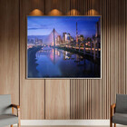 Quadro Decorativo Tela Canvas Urbanismo Blue City Com Moldura