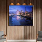Quadro Decorativo Tela Canvas Urbanismo Blue City Com Moldura