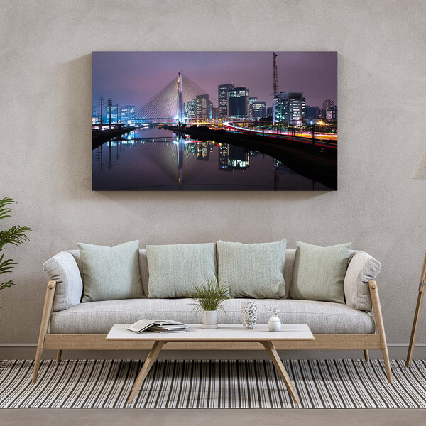 Quadro Decorativo Tela Canvas Urbanismo Monumentos Noite Em S