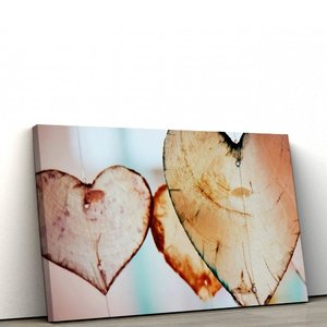 quadro decorativo tela coracao 40x80cm sala ou quarto