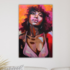 Quadro Decorativo Tela Em Lona Mulher Negra Africana 60x40cm