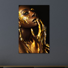 Quadro Decorativo Tela Em Lona Mulher Negra Fashion Com Detal