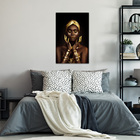 Quadro Decorativo Tela Em Lona Mulher Negra Luxo Com Detalhes