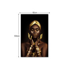 Quadro Decorativo Tela Em Lona Mulher Negra Luxo Com Detalhes