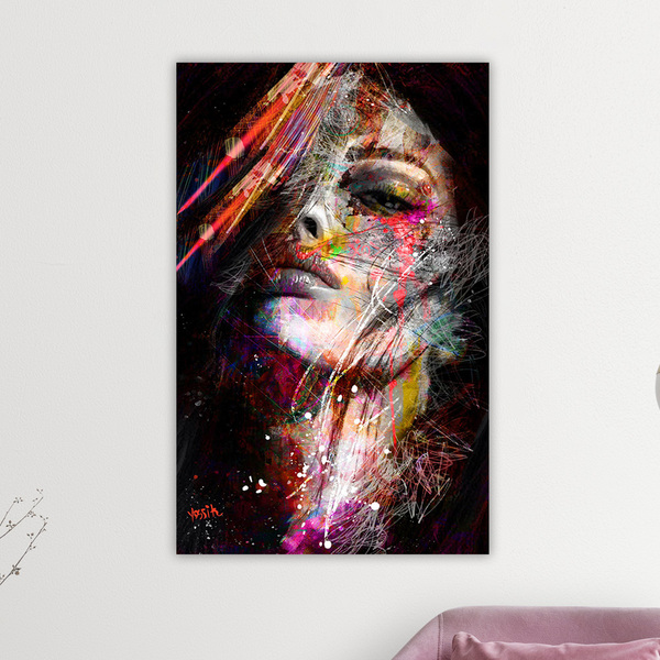 Quadro Decorativo Tela Em Lona Mulher Pop Art 100x60cm