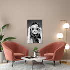 Quadro Decorativo Tela Em Lona Retro Face Mulher 100x60cm