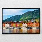 Quadro Decorativo Tela Horizontal Bergen-noruega Com Moldura