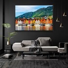 Quadro Decorativo Tela Horizontal Bergen-noruega Com Moldura