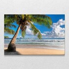 Quadro Decorativo Tela Horizontal Praia Coqueiro Sem Moldura