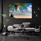 Quadro Decorativo Tela Horizontal Praia Coqueiro Sem Moldura