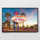 Quadro Decorativo Tela Moderna Welcome Las Vegas Com Moldura