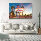 Quadro Decorativo Tela Moderna Welcome Las Vegas Com Moldura