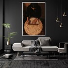 Quadro Decorativo Tela Vertical Abstrato Alme Com Moldura E S