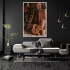 Quadro Decorativo Tela Vertical Coleção Alme Com Moldura E Se