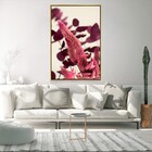 Quadro Decorativo Tela Vertical Estampa Lavanda Com Moldura E