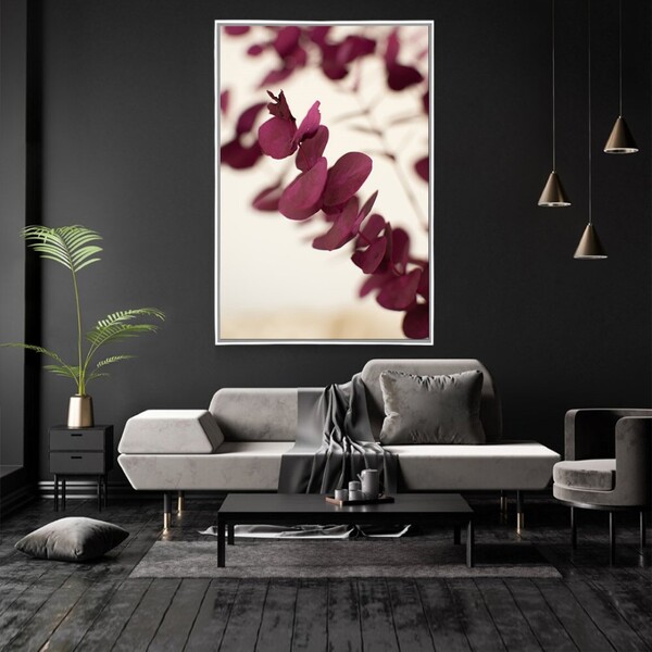 Quadro Decorativo Tela Vertical Flor Com Moldura E Sem Vidro