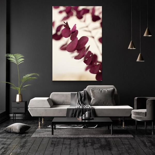 Quadro Decorativo Tela Vertical Florido Sem Moldura E Sem Vid