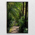 Quadro Decorativo Tela Vertical Folhas Com Moldura E Sem Vidr