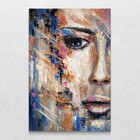 Quadro Decorativo Tela Vertical Pintura Rosto Sem Moldura E S