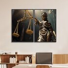 Quadro Decorativo Temático Direito Balança Da Justiça Com 2 T