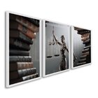 Quadro Decorativo Temático Direito Livros Com 3 Telas 60x90cm