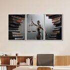 Quadro Decorativo Temático Direito Livros Com 3 Telas 60x90cm