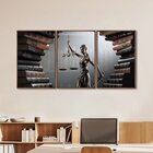 Quadro Decorativo Temático Direito Livros Com 3 Telas 60x90cm