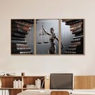 Quadro Decorativo Temático Direito Livros Com 3 Telas 60x90cm