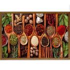 Quadro Decorativo Temperos I Moldura Sem Vidro Marrom