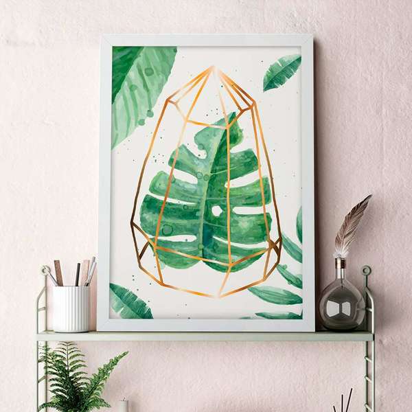 Quadro Decorativo Terrarium I 30x20 Branco 20 Cm Leroy Merlin