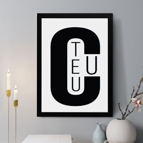 Quadro Decorativo Teu C(e)u 45x34cm - Com Vidro Moldura Preta