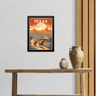 Quadro Decorativo Texas - Eua 24x18cm - Com Vidro Moldura Pre