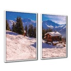 Quadro Decorativo Textura Cx Alta 2 Un 40x60 Casa Na Neve - M