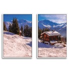 Quadro Decorativo Textura Cx Alta 2 Un 40x60 Casa Na Neve - M