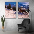 Quadro Decorativo Textura Cx Alta 2 Un 40x60 Casa Na Neve - M