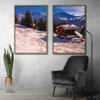 Quadro Decorativo Textura Cx Alta 2 Un 40x60 Casa Na Neve - M