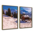 Quadro Decorativo Textura Cx Alta 2 Un 40x60 Casa Na Neve - M