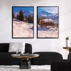 Quadro Decorativo Textura Cx Alta 2 Un 40x60 Casa Na Neve - M