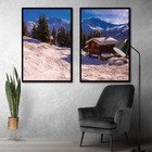 Quadro Decorativo Textura Cx Alta 2 Un 40x60 Casa Na Neve - M