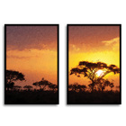 Quadro Decorativo Textura Cx Alta 2un 40x60 Árvore Sob O Sol