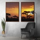 Quadro Decorativo Textura Cx Alta 2un 40x60 Árvore Sob O Sol