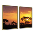 Quadro Decorativo Textura Cx Alta 2un 40x60 Árvore Sob O Sol