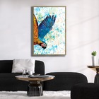 Quadro Decorativo Textura Cx Alta Arara Azul 1 Pç 40x60  - Mo