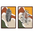 Quadro Decorativo Textura Cx Alta Folhas Em Cores 2 Un 40x60