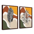 Quadro Decorativo Textura Cx Alta Folhas Em Cores 2 Un 40x60